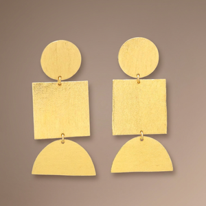 Pendientes Largos con Borlas y Baño de Oro, Diseño Arquitectónico, Aleación de Metal Precioso, Joyería Clásica de Compromiso para Mujer - Product Image 3