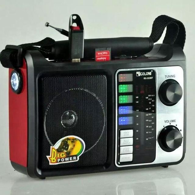 GOLON RX-333BT Hot Saling Portable Radio Outdoor Use Fm Am Sw 3 Band Home Use X Bass Retro Radio