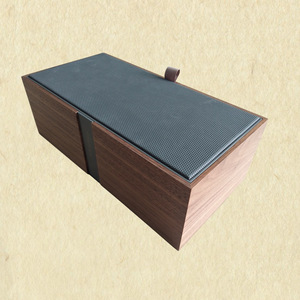Caja de té de madera de nogal natural, 360x160x107mm, embalaje de regalo duradero de alta gama para té y pastel de luna - Product Image 2