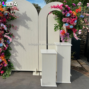 LEDA Outdoor Events Stage Decoration Custom Modern <b>White</b> <b>Acrylic</b> Hanging Flower Two-Piece Set Backdrop for Wedding - Product Image 2