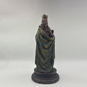 Statues Religieuses Artisanales en Polyrésine - <span class=keywords><strong>Figurine</strong></span> Sainte Barbe en Bronze avec Tour, Épée et Feuille de Palmier - Product Image 4