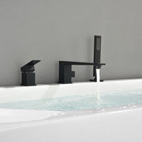 Robinet de douche monocommande moderne en laiton à montage sur pont pour baignoire autoportante avec jet cascade pour usage hôtelier