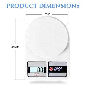 Electronic Kitchen Weight Food Scale LED Display 5kg Glass Bowl <b>Battery</b> Operated Cheap Price - Product Image 2