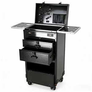 Caja de Herramientas de Peluquería para Estilistas, Carrito de Salón Plegable Profesional de Gran Capacidad con Cajones para Estilistas de Belleza - Product Image 3