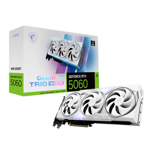 การ์ดจอเกมมิ่ง GeForce RTX5060 8G GAMING TRIO WHITE รุ่นใหม่ พร้อมหน่วยประมวลผล 128 บิต สำหรับพีซี - Product Image 1