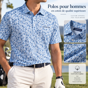 Polos pour hommes en coton de qualité supérieure, logo personnalisé, polo de golf, chemise imprimée douce et respirante, fabricant OEM ODM - Product Image 1