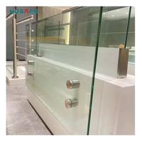 Balustrade en verre trempé laminé en acier inoxydable, style moderne, fixation murale droite pour hôtel, villa, balcon, piscine