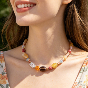 Collier bohème tendance en perles de pierres précieuses colorées pour femmes, idéal pour mariages, fêtes, cadeaux, bijoux de guérison en cristal écologiques - Product Image 3
