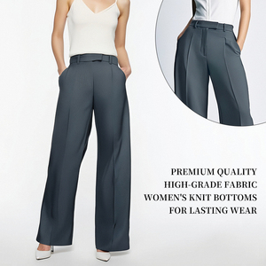 2025 <span class=keywords><strong>pantalon</strong></span> à jambes larges de couleur unie drapée en Europe et aux États-Unis <span class=keywords><strong>pantalon</strong></span> de costume d'affaires décontracté droit <span class=keywords><strong>pour</strong></span> femmes - Product Image 3