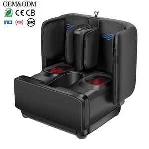 Masseur de pieds et mollets 2-en-1 Shiatsu à compression d'air, chaleur et vibrations pour la relaxation à domicile – Machine de <span class=keywords><strong>massage</strong></span> personnalisée OEM/ODM pour le marché du bien-être - Product Image 1