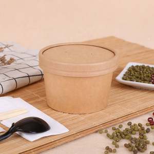 Precio de fábrica 32oz Papel Kraft Sopas Bocadillos Cubo de papel para llevar Cuenco de papel de comida desechable personalizado - Product Image 2