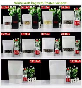 Hot Selling Classic Style Brown & White Kraft Ziplock Stand-Up <b>Pouch</b> Food Packaging with Window for Sugar and Other Foods - Product Image 5