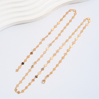 Collier à maillons plaqués diamant, chaîne serpent longue en Y avec fermoir mousqueton, réglable, minimaliste, élégant, cadeau bijou unisexe