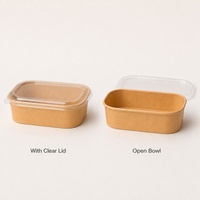 Eco-Vriendelijke Wegwerp Groothandel Take Away Food Rechthoek Kom Verpakking Biologisch Afbreekbare Wegwerp Kraftpapier Lunchdoos