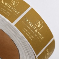 Étiquettes personnalisées pour emballages cosmétiques, logo imprimé avec élégance, estampage à chaud en feuille d'or, autocollant en rouleau