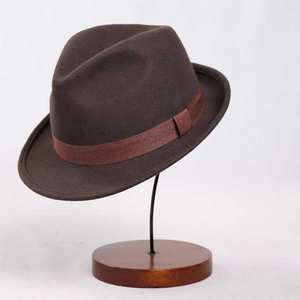 หมวกแกสเตอร์ทริลบ็อตแบบคลาสสิกหมวกทรงนักเลงผ้านุ่มแบบคลาสสิกสีน้ำตาลดำทำตามสั่ง - Product Image 3