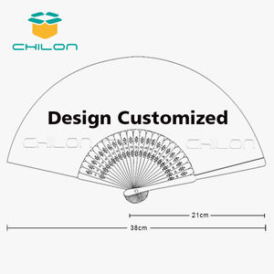 พัดมือสไตล์ย้อนยุควินเทจของจีนพับได้สำหรับผู้หญิงที่พัดด้วยมือจากไม้ไผ่ผ้าไหมญี่ปุ่นงานฝีมือจากไม้ไผ่ - Product Image 4