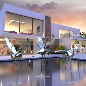 EX994 Contemporary Stainless Steel Sculpture Art for Public <b>Space</b> Installations - Product Image 3