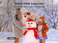 Mini Proyector LED Portátil Veacine A8, Compatible con Netflix TV, 800 ANSI Lúmenes, 4K, Android, Wifi, para Escuela, Hogar, Cine en Casa