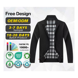 Cardigan à col montant zippé et élégant pour hommes, pull décontracté à manches longues et brodé pour hommes - Product Image 1