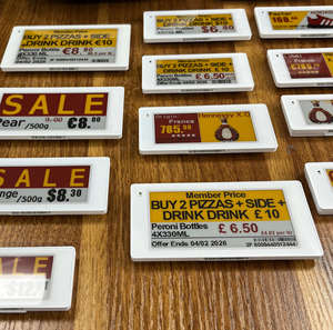 Étiquette de prix électronique intelligente TFT LCD 7,5 pouces, panneau publicitaire électronique, système d'étiquetage électronique ESL, étiquette de prix électronique pour supermarché et détaillant - Product Image 1