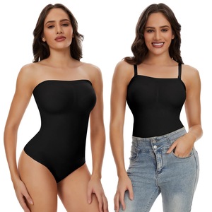 Body sculptant sans bretelles noir pour <span class=keywords><strong>femme</strong></span>, gainant intégral, contrôle du ventre, sans couture, effet string, personnalisable - Product Image 3