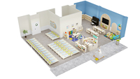 Ensemble de meubles pour enfants Montessori modernes - Bureaux, chaises et armoires en bois écologiques pour les écoles, les garderies et les jardins d'enfants