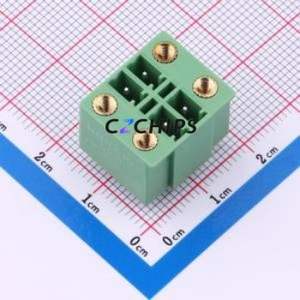 DB2EVHBM-3.81-2*2P-GN Plug-in Terminal Block Through hole,P=3.81mm Board-to-Board / Socket - Closed Screw Fixing 2x2P 3.81mm - Product Image 1