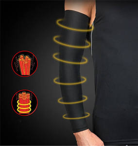 Manguitos de compresión de manga larga para hombre, negros, de poliéster, con protección solar UPF50+ - Product Image 2