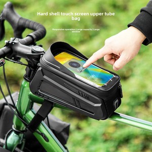 Sacoche de cadre avant pour vélo avec support de téléphone à coque rigide, étui étanche à écran tactile pour <span class=keywords><strong>VTT</strong></span> et vélo de route - Product Image 1