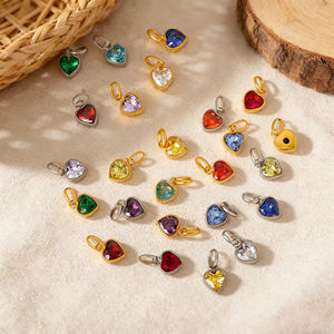 Colgante de Piedra Natalicia de Acero Inoxidable Chapado en Oro Resistente al Agua - Dije Minimalista de Circonita de 12 Meses para Mujer, Diseñadores de Joyería DIY - Product Image 2