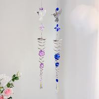 Campana de Viento de Cristal Giratoria de Siete Colores con Diseño de Colibrí, Decoración 3D para Ventanas, Decoración del Hogar, Regalo Festivo