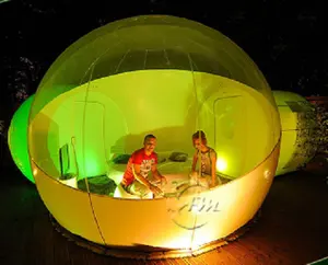 Kualitas Tinggi Murah Inflatable Air Tent Camping Gelembung Tent dengan 2 Terowongan