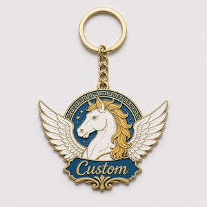 Porte-clés Pégase personnalisés en gros de haute qualité, figurines de cheval ailé, design mythologique, souvenir de la culture grecque - Product Image 2