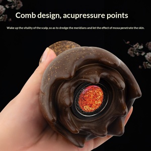 Pot de moxibustion Bian Stone Head, boîte portable pour thérapie de massage par <span class=keywords><strong>grattage</strong></span> manuel avec bâtonnets de moxa matures de Nanyang Henan - Product Image 3