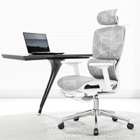 Chaise de bureau en maille contemporaine confortable pour longues périodes de travail assis, idéale pour le télétravail, avec dossier inclinable et hauteur réglable