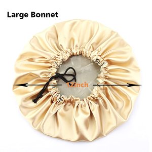 Bonnet de douche réutilisable en satin doublé de tissu éponge à trois couches réglable Bonnet de douche imperméable 3 en 1 Bain Spa Salon Bonnets de douche - Product Image 3