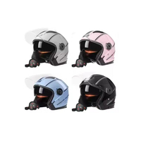 Casco Abierto de Motocicleta ABS Nuevo, para Hombre y Mujer, con Doble Visera, Protector Facial, Ligero, Retro, 3/4