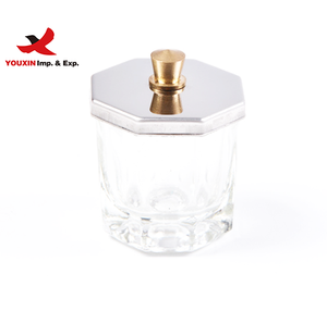 Bol en verre octogonal pour la mélange de couleurs de vernis à ongles, avec couvercle en cristal, petit récipient pour salon de manucure - Product Image 1