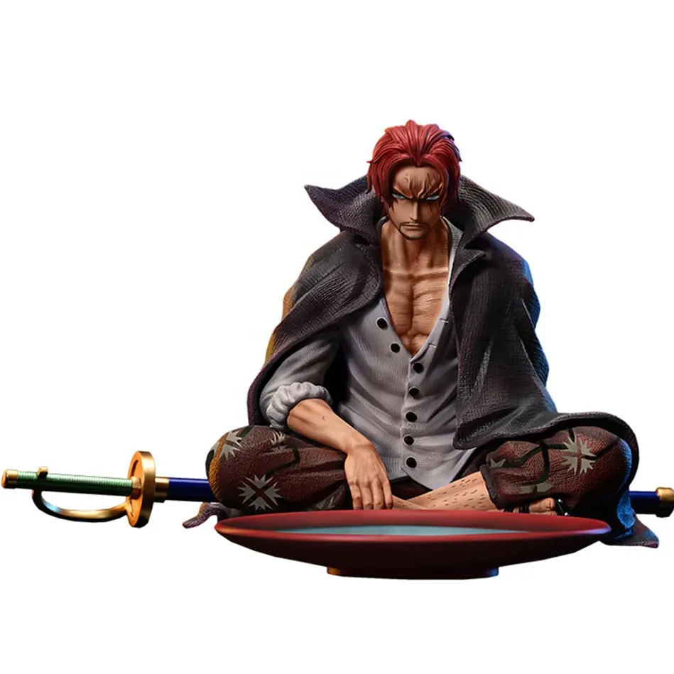 12Cm Figure Shanks Anime Figuren Standbeeld Rood Haar Schenkel Actie Beeldje Met Zwaardcollectie Poppen Speelgoed