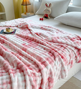 Tie Dye Pink Faux Fur Couch <b>Bed</b> Living Room Soft Fluffy Thick Warm <b>Throw</b> Blanket <b>for</b> Winter Home Decor Gifts - Product Image 6