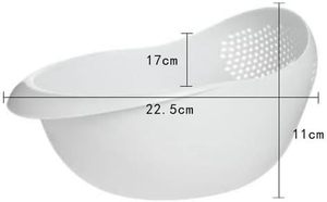 Lave-légumes et fruits avec panier à riz, passoire écologique en plastique PP, égouttoir à légumes - Product Image 2