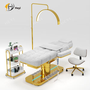 Lettino Estetico Elettrico in Tessuto Effetto Agnello Lettino Facciale Poltrona per Tatuaggi e Visite Mediche Tavolo da Massaggio con Luce - Product Image 2