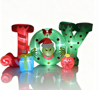 Panneau gonflable de Noël de 2,4 m de long, imperméable, avec inscription 'JOY' et Grinch