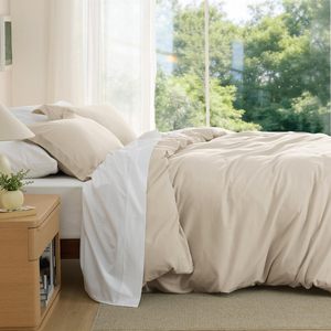Ensemble de draps en bambou 3 pièces, draps rafraîchissants, drap-housse à poches profondes, housse de couette, taie d'oreiller, literie respirante - Product Image 2