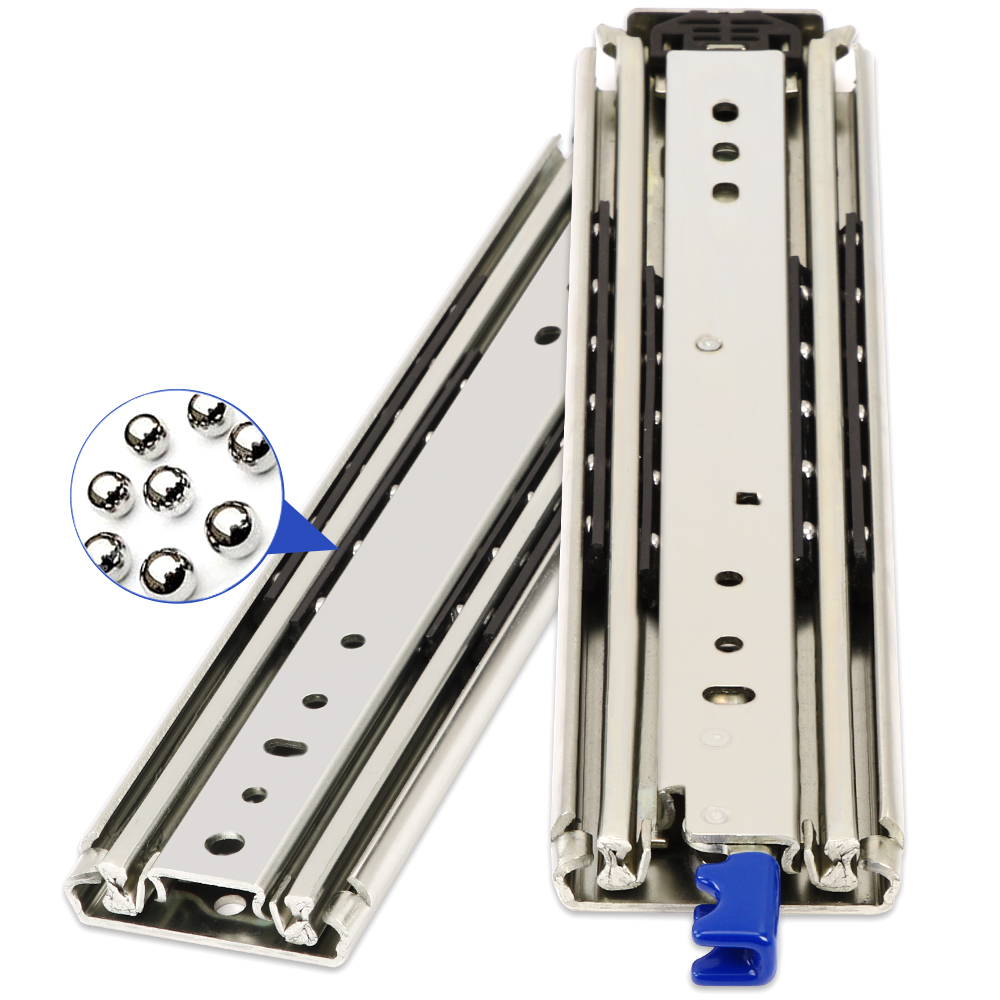51/53/71/76MM Cabinet Kitchen Furniture Hardware 2balls 3balls Drawer Rail Drawer Runners Heavy Duty Drawer Sliders