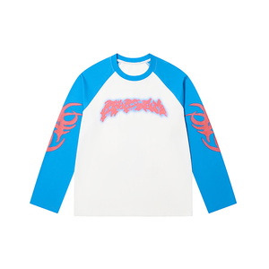 T-shirts à <span class=keywords><strong>manches</strong></span> raglan avec logo imprimé, <span class=keywords><strong>manches</strong></span> <span class=keywords><strong>longues</strong></span>, graphiques, vente en gros, pour hommes et femmes, sur mesure, coupe oversize - Product Image 2