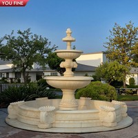 YOUFINE Fuente de Agua Escalonada de Mármol de Estilo Clásico Simple para Decoración de Jardín de Hotel o Resort al Aire Libre, Fabricante Personalizado