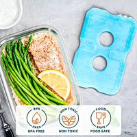 BINGFAN OEM Blocs de glace réutilisables en HDPE pour boîte à lunch, longue durée, compatibles congélateur, non toxiques, sans BPA, blocs de gel rigide pour refroidir les aliments