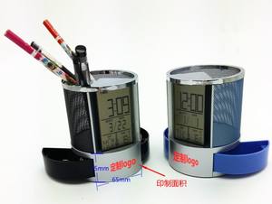 רב תכליתי לוח שנה מעורר שעון שולחני עט מחזיק - Product Image 4